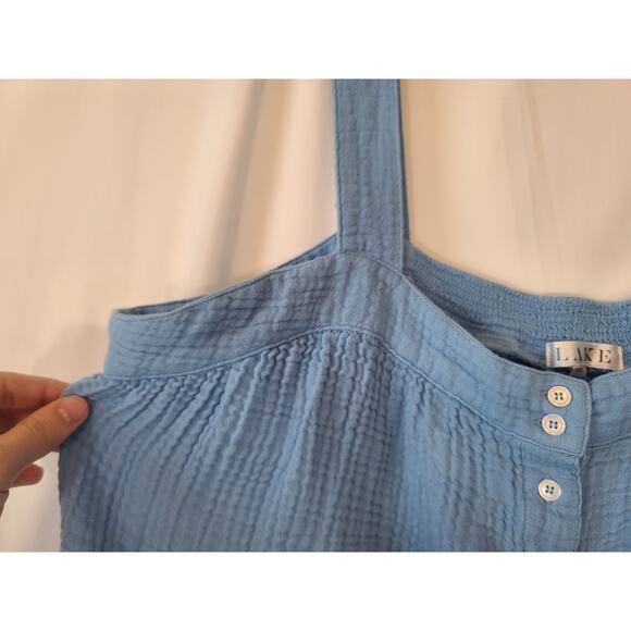 Lake Hampton Serene Blue Top Shorts Pajamas Set Gauze XXL Plus Cotton Blend - Picture 9 of 13